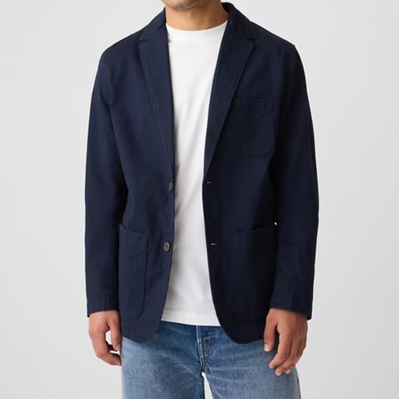 GAP Men's Navy Twill Two Button Blazer XL NWT Pockets - Picture 2 of 8